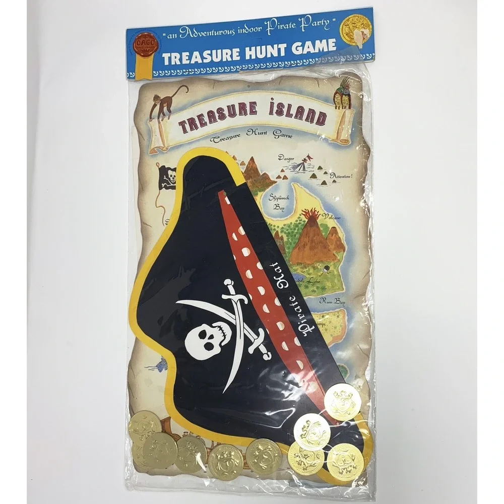 Vintage Treasure Hunt Pirate Party Game Mustaches Hats FUN - Made In France